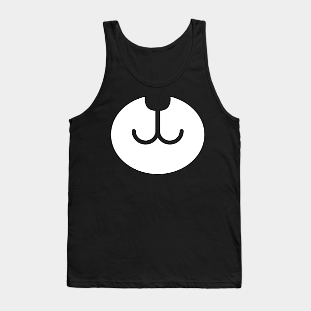 Pretty Cute Smiley Animal Mouth Panda Bear Face White Tank Top by GDCdesigns